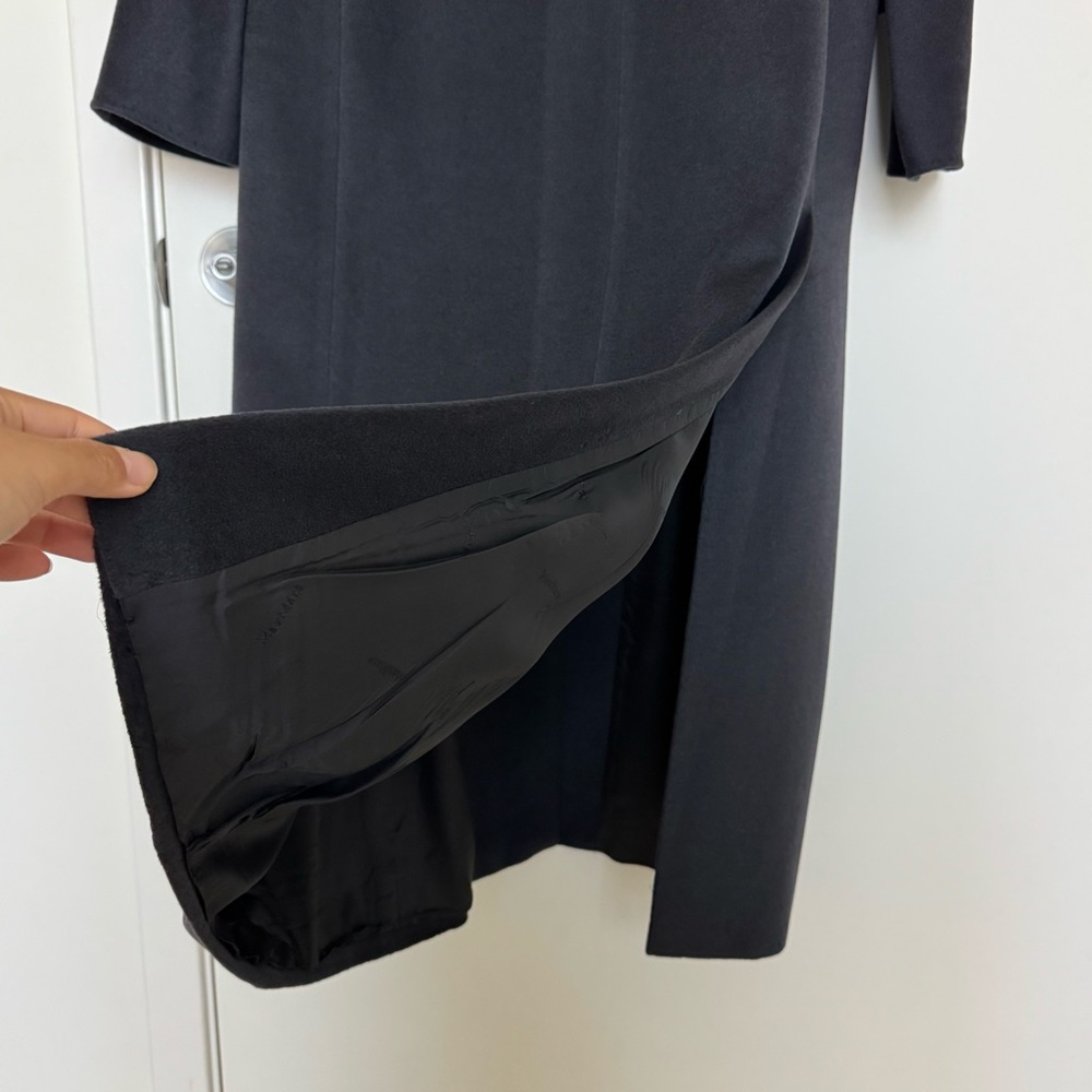 max mara dark gray floor length single button closure wool coat - Picture 5 of 16